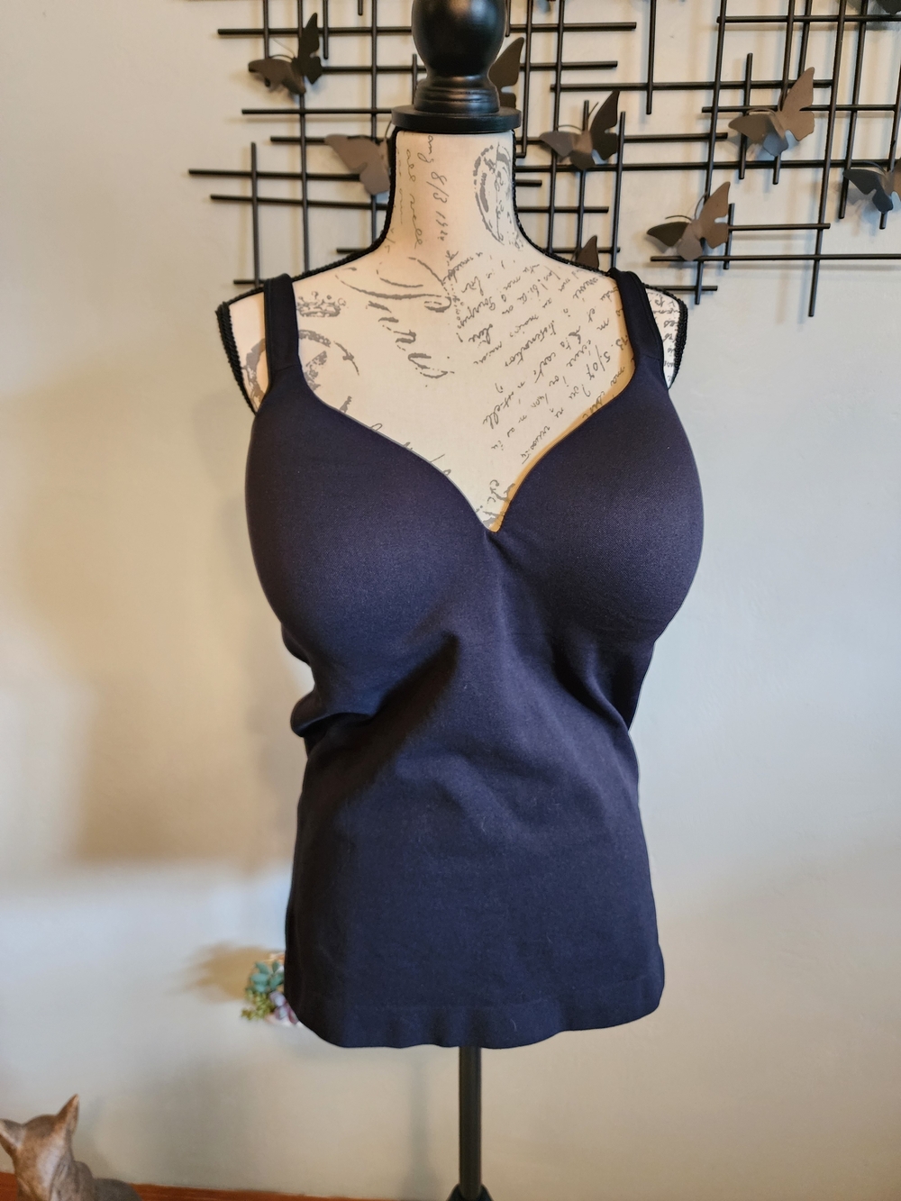 Pack Of 2 Shapermint Black Seamless Sweetheart Camisole with Built-In Shelf Bra - Picture 6 of 7